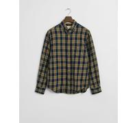 GANT Mens Evening Blue Regular Fit Checked Windblown Flannel Shirt