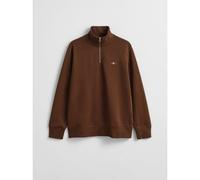 GANT Mens Mahogany Brown Shield Half Zip Sweatshirt