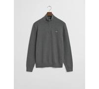 GANT Mens Micro Texture Half Zip Jumper - 92 Dark Grey Melange