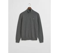 GANT Mens Micro Texture Half Zip Jumper - 92 Dark Grey Melange - 92 Dark Grey Melange - XL