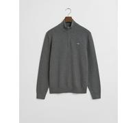 GANT Mens Micro Texture Half Zip Jumper - 92 Dark Grey Melange - 92 Dark Grey Melange - XXL
