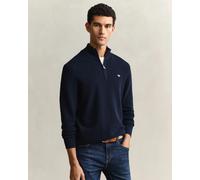 GANT Mens Micro Textured Cotton Half Zip - 433 Evening Blue - 433 Evening Blue - XL