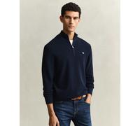 GANT Mens Micro Textured Cotton Half Zip - 433 Evening Blue - 433 Evening Blue - XXL
