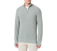GANT Men's Micro Textured Cotton Half Zip Pullover Sweater, Ceramic Grey, XL