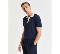 Gant Mens Modal Blend Short Sleeve Polo - Dark Blue - Size Medium