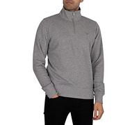 GANT Men's Original Half Zip Sweat Sweatshirt, Grey Melange, L
