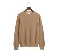 Gant Mens Pique Crew Neck Sweatshirt - Khaki - S - Khaki - 100% Cotton