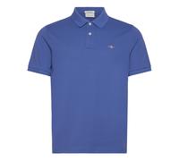 Gant Mens Polo SS Regular Shield Pique Blue Cotton - Size Medium