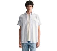 Gant for man. 3000121 Regular fit short sleeve shirt in light blue gingham poplin (XL), Cotton