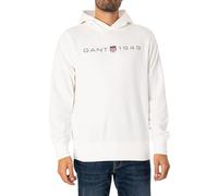 GANT Men's Printed Graphic Hoodie, Eggshell, L
