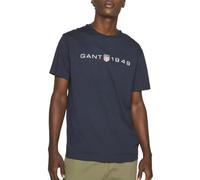 GANT Men's Printed Graphic SS T-Shirt, Evening Blue, XXL