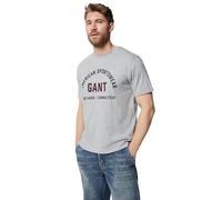 GANT Men's Printed Graphic Ss T-Shirt, Gray, L