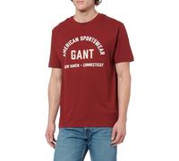 GANT Men's Printed Graphic Ss T-Shirt, red, XL