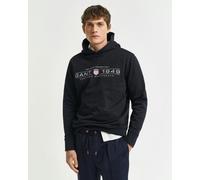 GANT Mens Pullover Graphic Hoodie - 5 Black - 5 Black - L