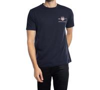 Gant Mens Regular Fit Embroidered Archive Shield T-Shirt - Navy - Size Large