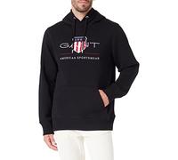 GANT Men's REG Archive Shield Hoodie, Black, Standard, black, XXXXL