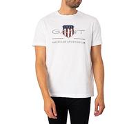 GANT Men's REG Archive Shield SS T-Shirt, White, 4XL