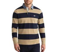 GANT Men's Reg Chambray Stripe Heavy Rugger Polo Shirt, Beige, L