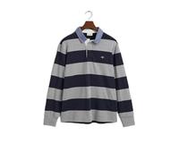 GANT Men's Reg Chambray Stripe Heavy Rugger T-Shirt, Grey Melange, S