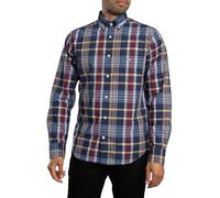 GANT Men's Reg Classic Poplin Check Shirt, Blue, XL
