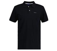 Gant Mens Regular Fit Short Sleeve Contrast Piqué Rugger - Black Cotton - Size Large