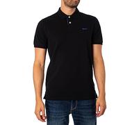 GANT Men's REG Contrast Pique SS Rugger Polo Shirt, Black, Standard
