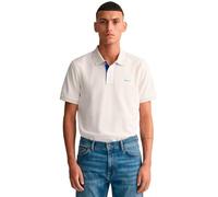 GANT Men's Reg Contrast Pique SS Rugger Polo Shirt, Eggshell, XXXX-Large