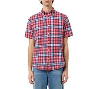 GANT Men's Reg Cotton Linen Check Ss Shirt, Ziegelrot, XL
