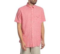 GANT Men's Reg Cotton Linen Ss Shirt, Ziegelrot, L