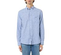 GANT Men's Reg Cotton Linen Stripe Shirt, Rich Blue, 3XL