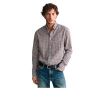 GANT Men's Reg Light Twill Gingham Shirt, Cacao, M