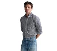 GANT Men's Reg Light Twill Gingham Shirt, Sailor Navy, L