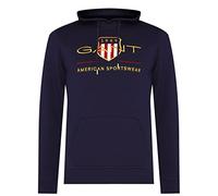 GANT Men's Reg Medium Archive Shield Hoodie Hooded Sweatshirt , Evening Blue,M