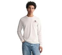 Gant for man. 2004058 Medium Archive Shield T-shirt white (3XL), Casual, Cotton, Long sleeve