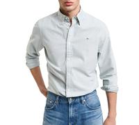 GANT Men's Reg Oxford Banker Stripe Shirt, Deep Forest Green, S