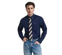 Gant Mens Regular Fit Long Sleeve Pinpoint Oxford Shirt - Marine - Size X-Large