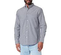 GANT Men's REG POPLIN Gingham Shirt, Black, L