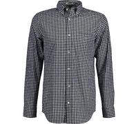 GANT Men's Reg Poplin Gingham Shirt Classic Shirt, Black, Standard, Black, S
