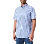 Men's GANT Mens Regular Fit Short Sleeve Poplin Gingham Shirt - Blue - Size: 42/Regular