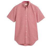 GANT Men's REG POPLIN Gingham SS Shirt, Ruby RED, L