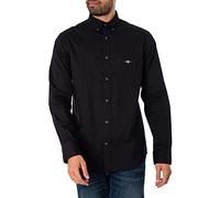 Gant Mens Regular Fit Long Sleeve Poplin Shirt - Black Cotton - Size 3XL