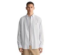 Men's GANT Mens Regular Fit Long Sleeve Poplin Stripe Shirt - White - Size: 38/Regular