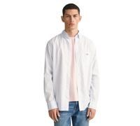 Gant Mens Regular Fit Long Sleeve Poplin Stripe Shirt - Blue - Size Large