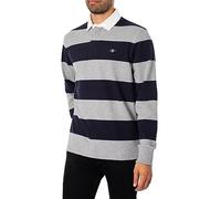 Gant Shield Barstripe Long Sleeve Heavy Rugger - Grey grey Large