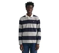 GANT Men's REG Shield Barstripe Heavy Rugger Shirt, Grey Melange, Standard, Grey Melange, XXL