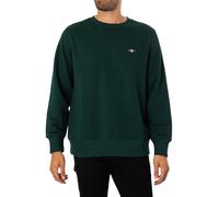 GANT Men's Reg Shield C-Neck Sweat Sweatshirt, Tartan Green, XXL