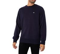 GANT Men's REG Shield C-Neck Sweatshirt, Evening Blue, Standard, Evening Blue, L