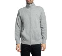 GANT Men's REG Shield Full Zip Sweatshirt, Grey Melange, Standard, grey melange, L