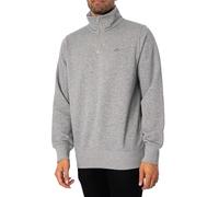 GANT Men's REG Shield Half Zip Sweatshirt, Grey Melange, Standard, grey melange, XXXXL