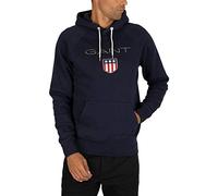 GANT Men's REG Shield Hoodie Evening Blue Standard, Evening Blue, XXXXXL